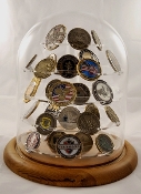 challenge coin display stand, challenge coin display, Glass Dome Coin Display