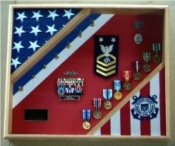 Coast Guard Flag Case, American flag display case, Flag and medal display case, Marine corps flag and medals display