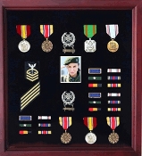 Photo and Medal Display Case, Military Medal Frame with Photo