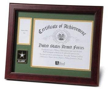 Go Army Medallion Certificate and Medal Frame