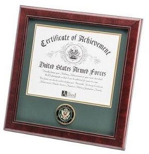 U.S. Army Medallion Certificate Frame